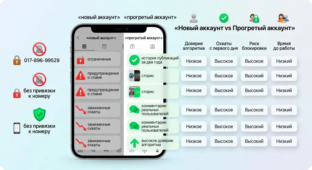 Как безопасно купить аккаунт Instagram с историей, прогревом и прогретой аудиторией без привязки к номеру